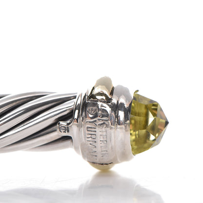 David Yurman Sterling Silver 14K Yellow Gold Prasiolite 7mm Cable Classics Bracelet 3 of 4