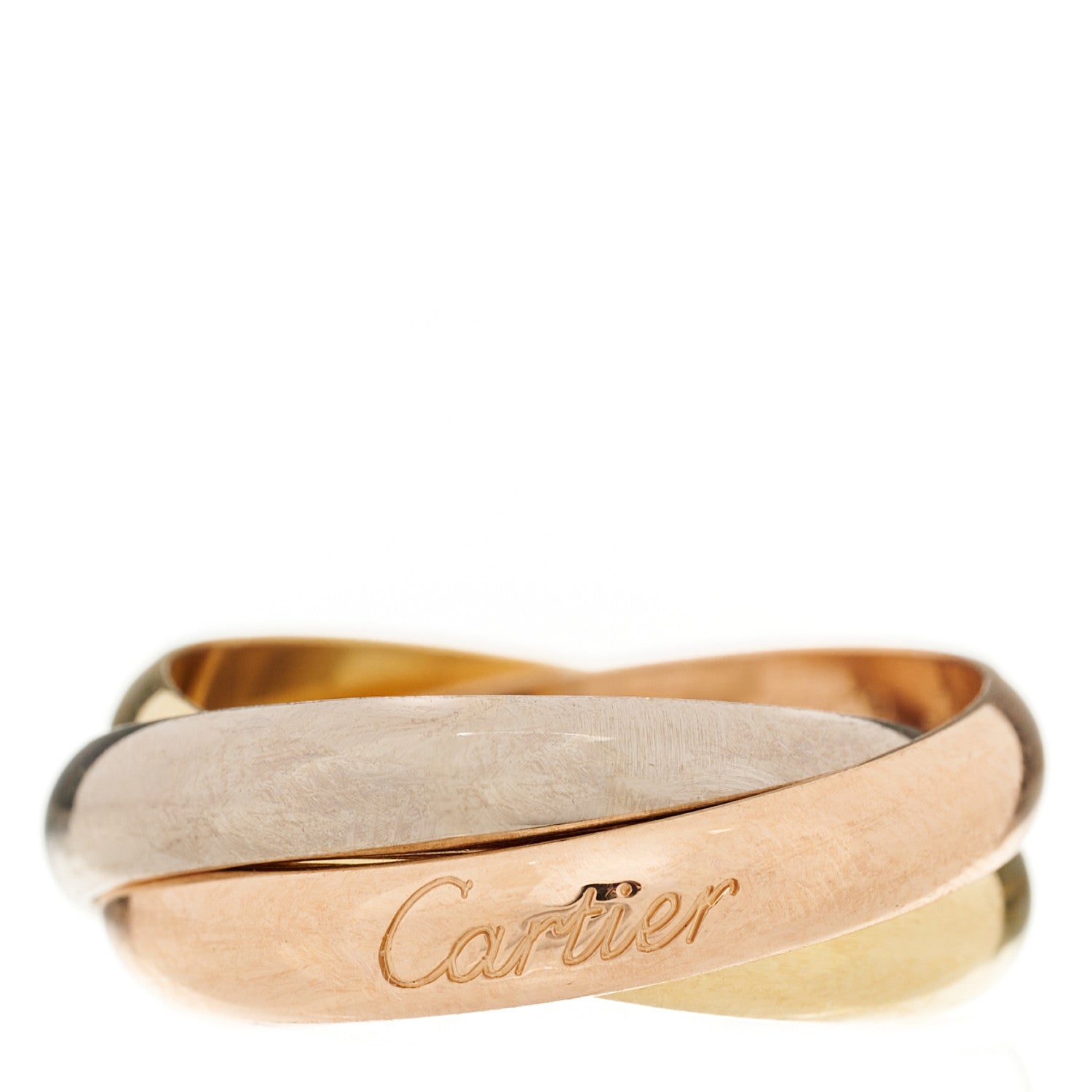 Cartier 18K Pink Yellow White Gold Classic Trinity Ring 55 7.25 1 of 6