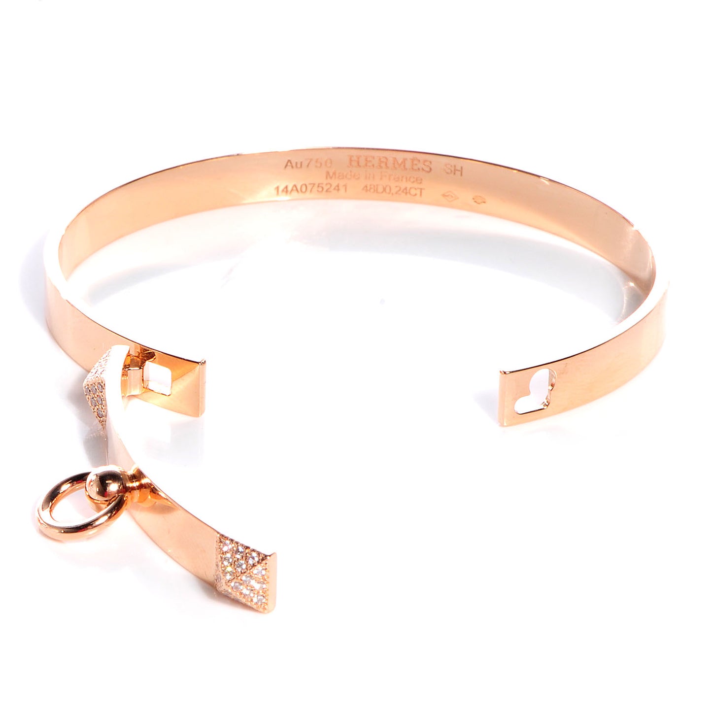 18K Rose Gold Diamond PM Collier De Chien Bracelet SH
