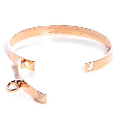 Hermes 18K Rose Gold Diamond PM Collier De Chien Bracelet SH 3 of 5