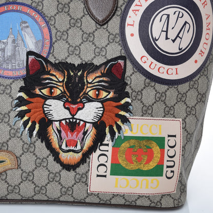 Gucci Soft GG Supreme Monogram Courrier Medium Crossbody Tote Beige New Acero 12 of 13