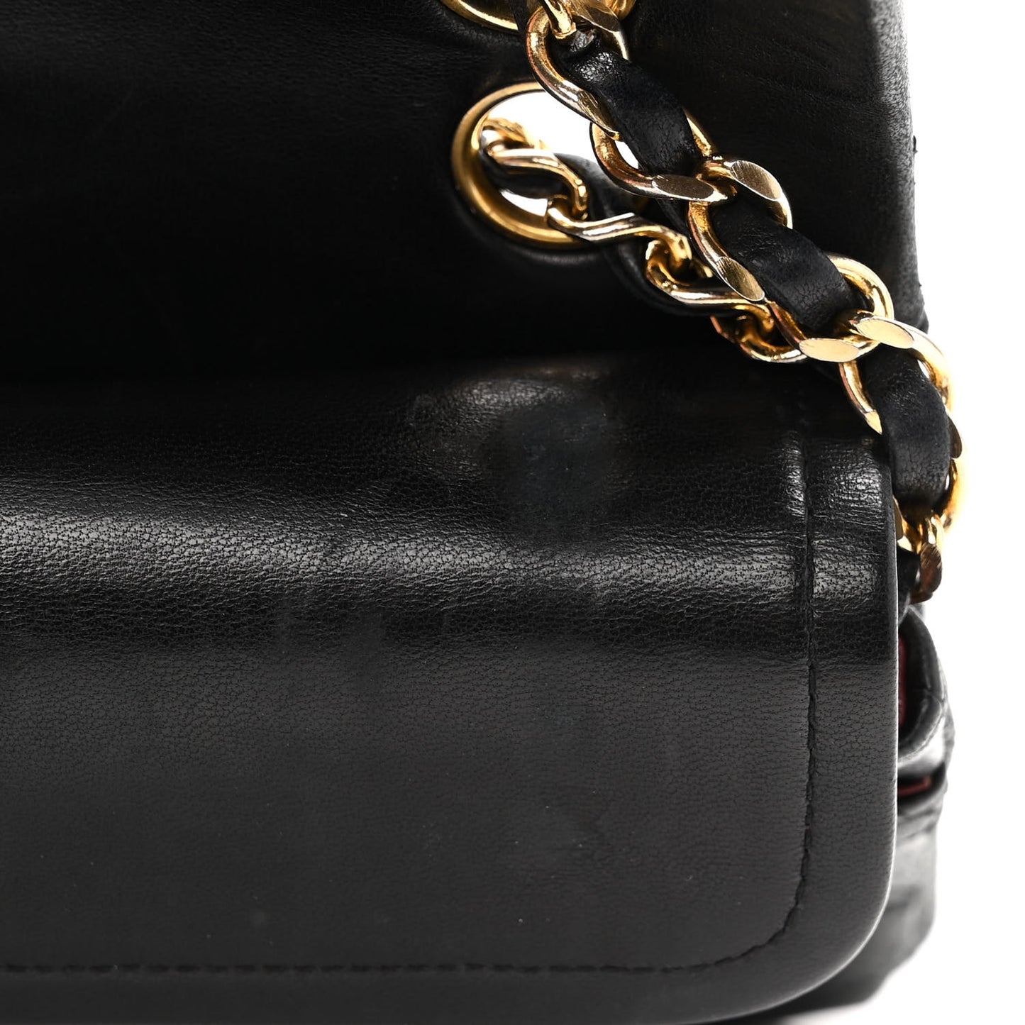 Lambskin Quilted Small Double Flap Black