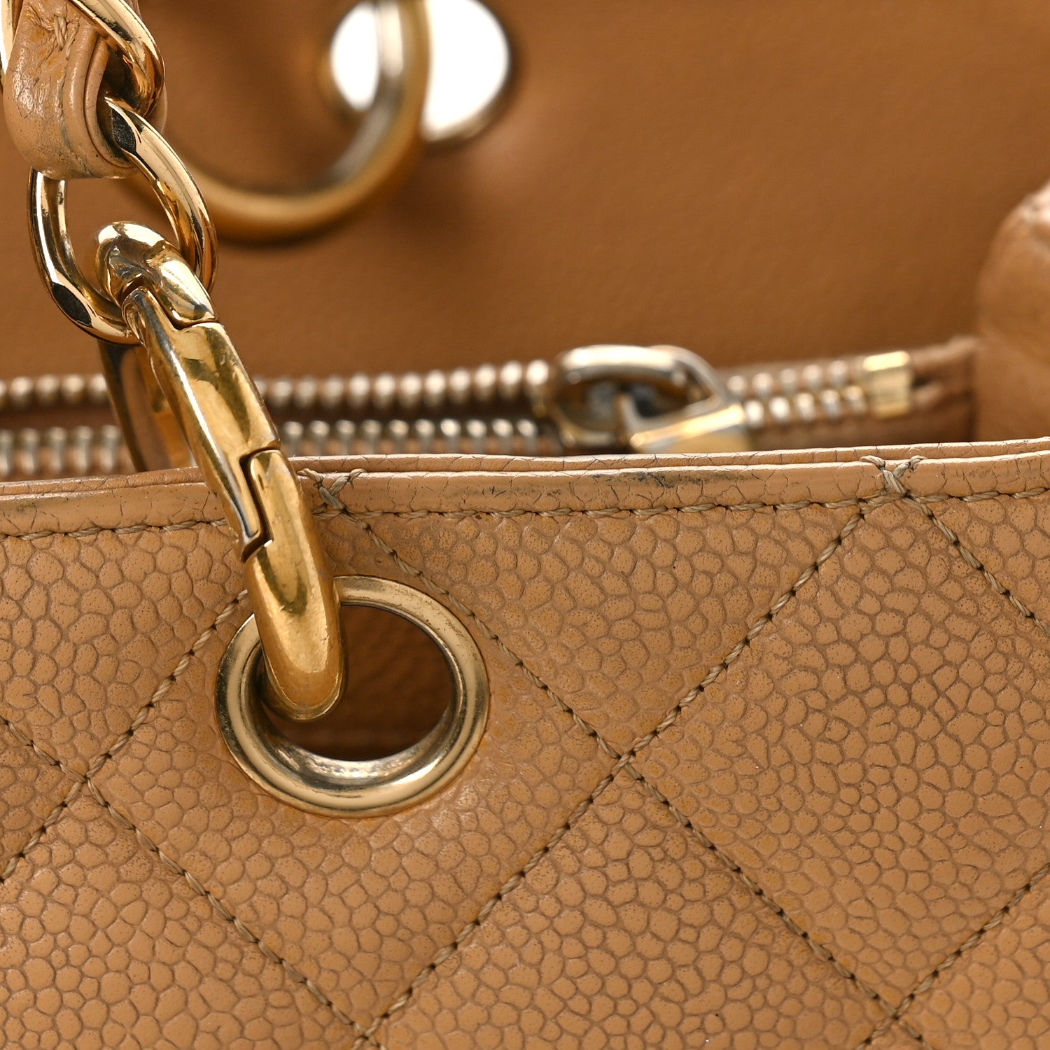 Chanel Caviar Quilted Grand Shopping Tote GST Beige Clair 10 of 19