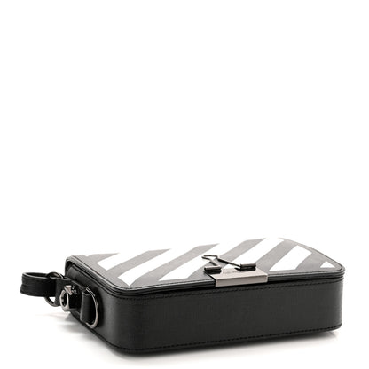 Off-White Saffiano Striped Mini Diag Binder Clip Bag Black White Yellow 4 of 12