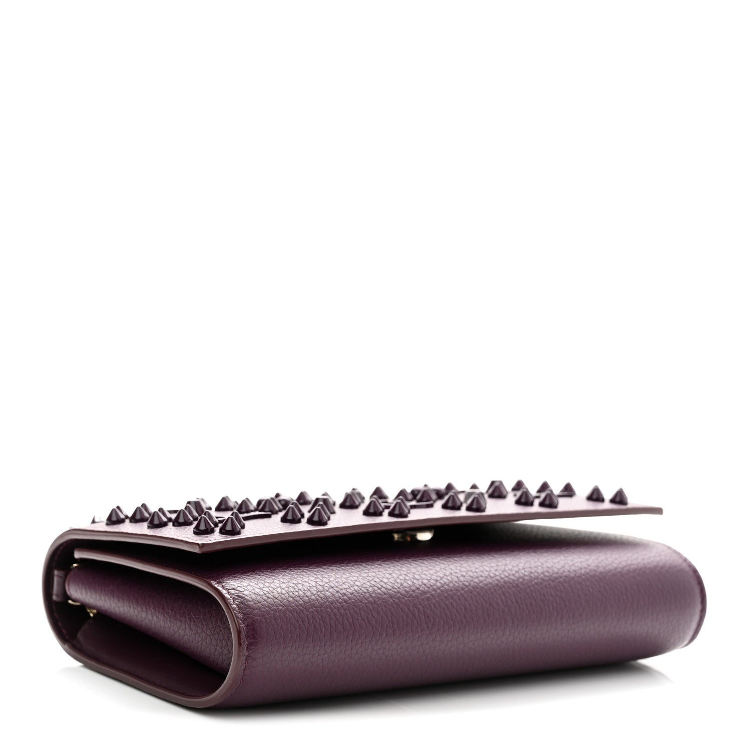 Christian Louboutin Calfskin Spikes Loubinthesky Paloma Clutch Merlot 4 of 10