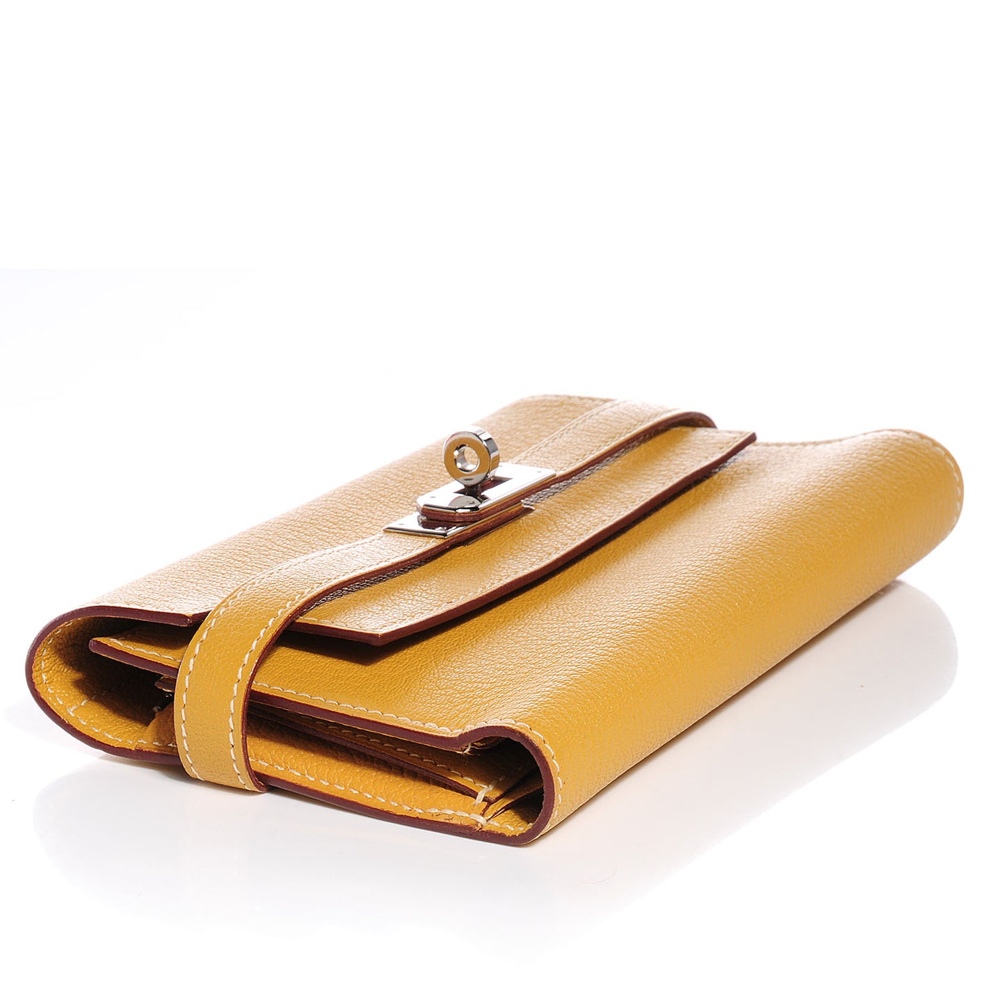Chevre Mysore Medium Kelly Wallet Curry