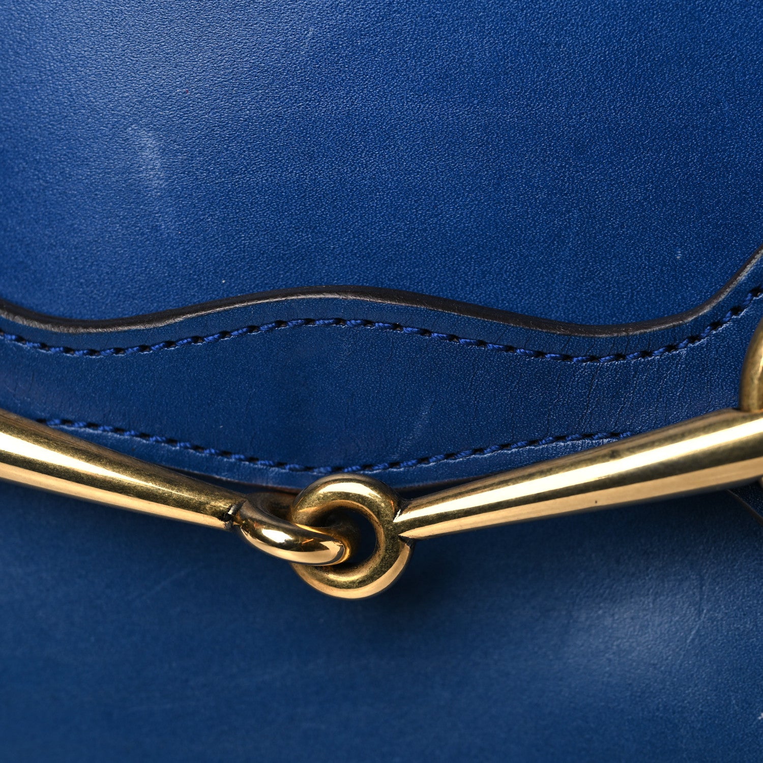 Gucci Smooth Calfskin Large Bright Bit Shoulder Bag Blue 8 of 11