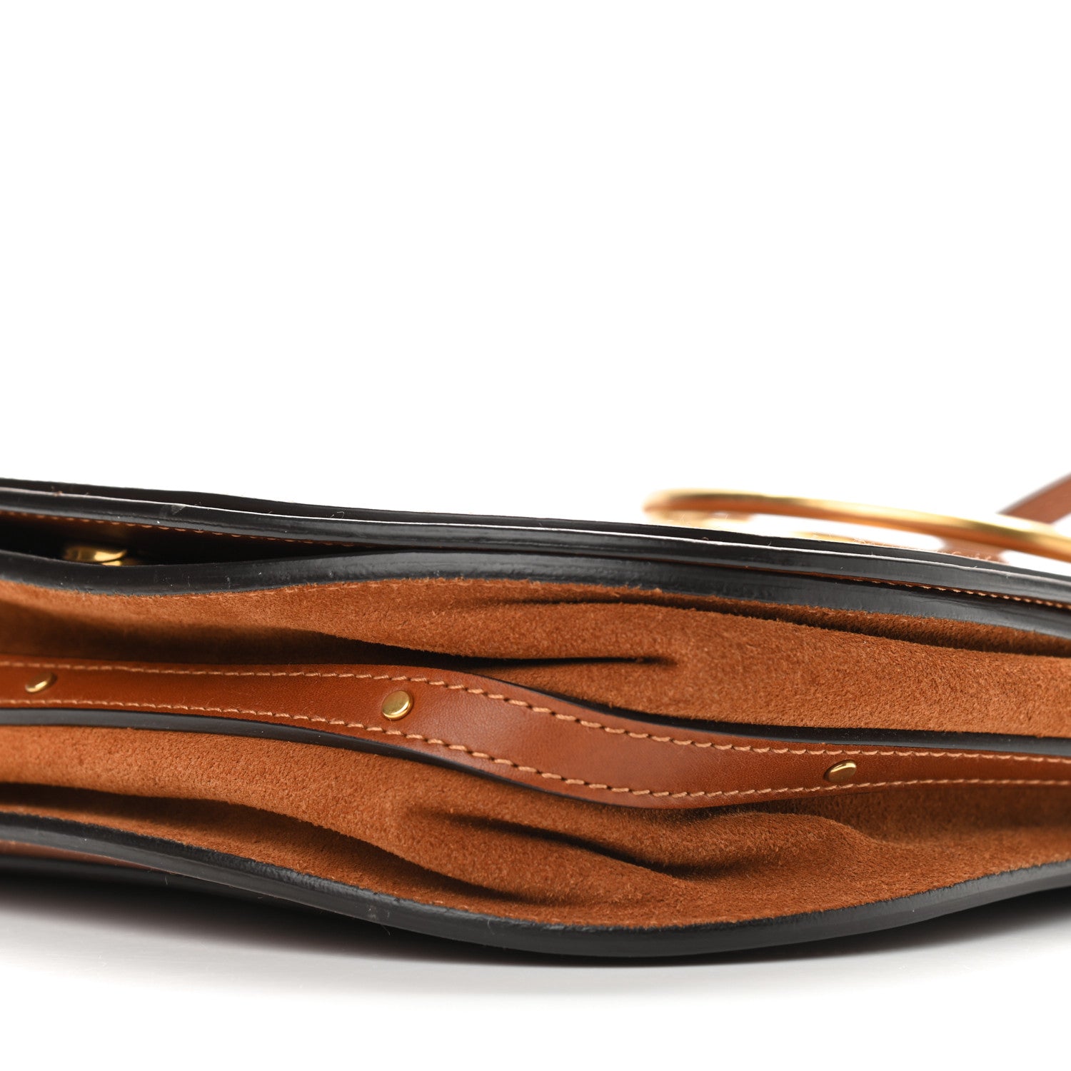 Chloe Calfskin Suede Medium Nile Bracelet Bag Caramel 9 of 12