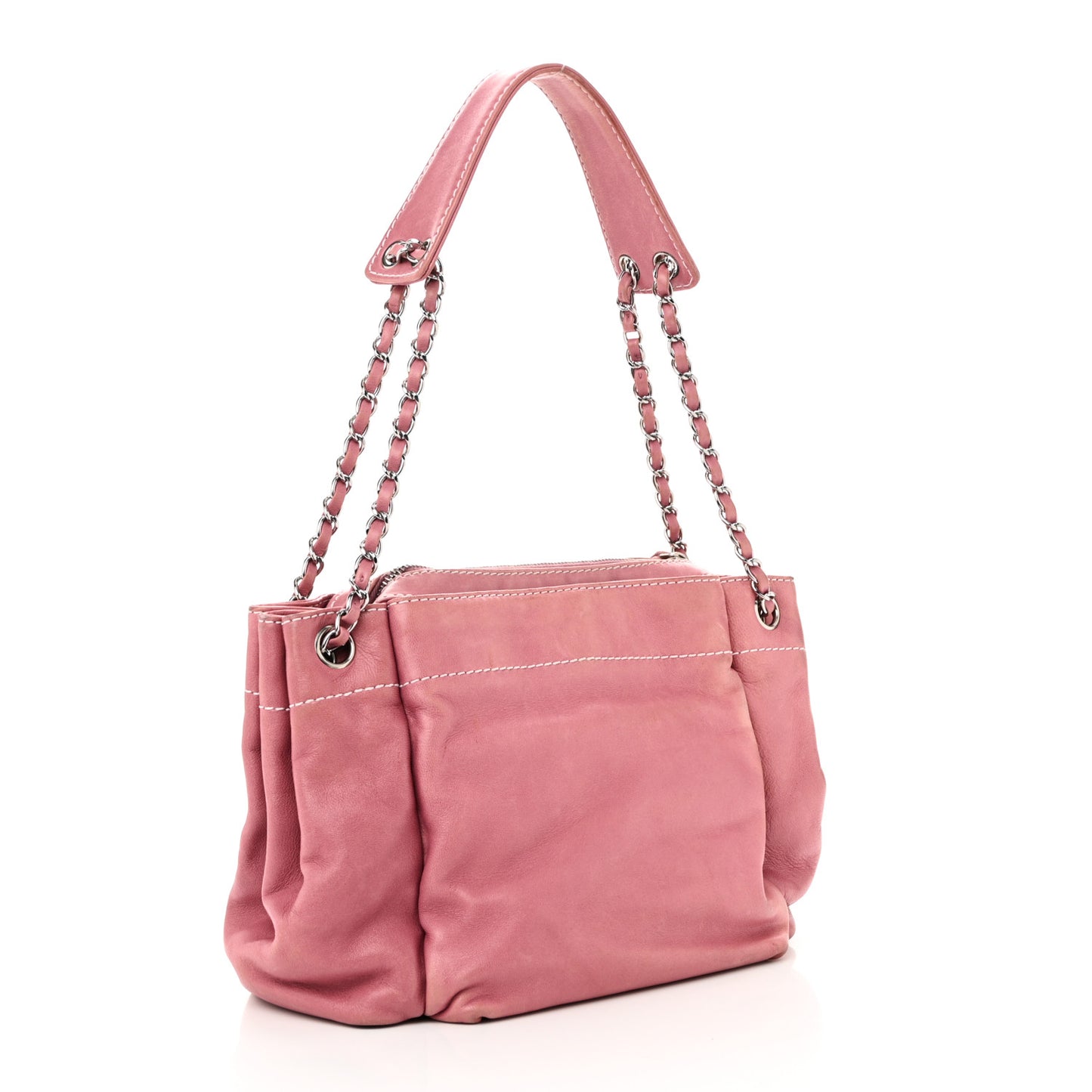 Lambskin Lax Accordion Hobo Pink