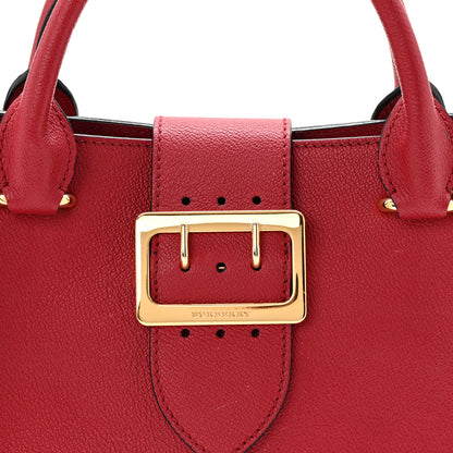 Burberry Soft Grain Calfskin Small Buckle Tote Parade Red 9 of 12