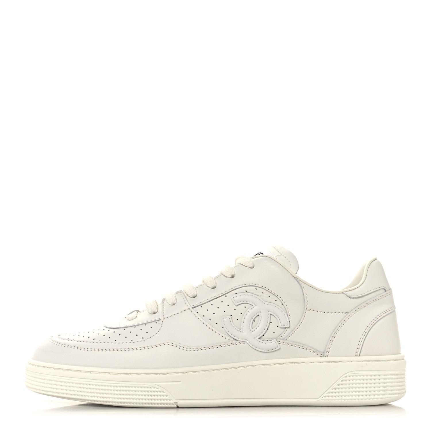 Chanel Calfskin CC Womens Sneakers 42 White 1 of 9