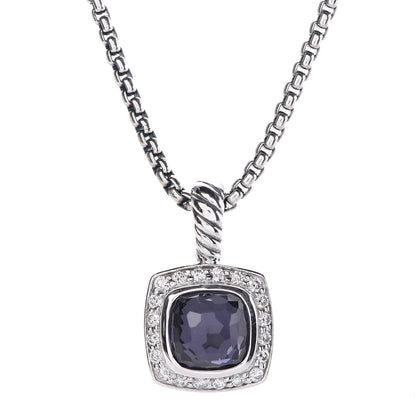 David Yurman Sterling Silver Diamond Black Orchid 7mm Petite Albion Necklace 4 of 8