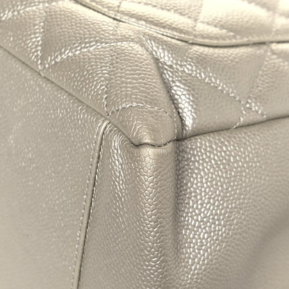 Chanel Metallic Caviar Quilted Grand Shopping Tote GST Pearl 12 of 15