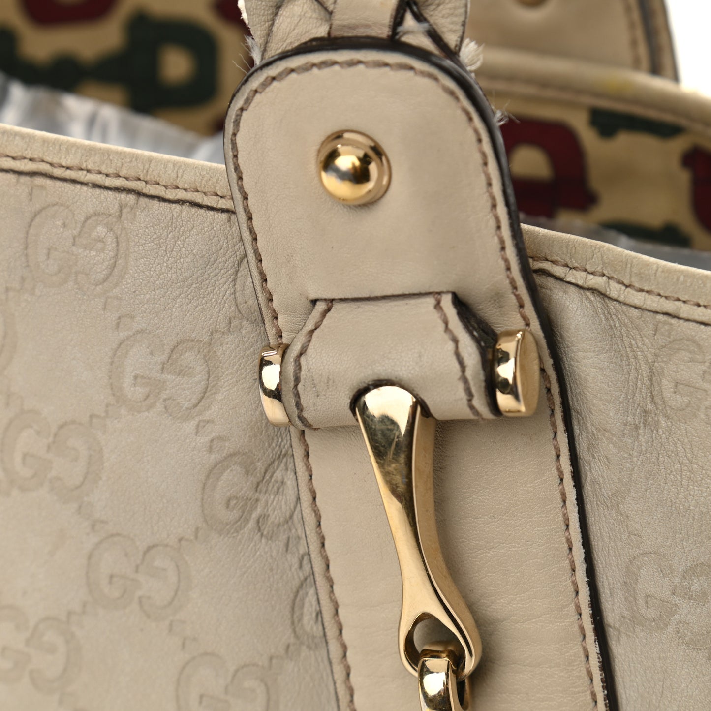 Guccissima Small Pelham Shoulder Bag Off White