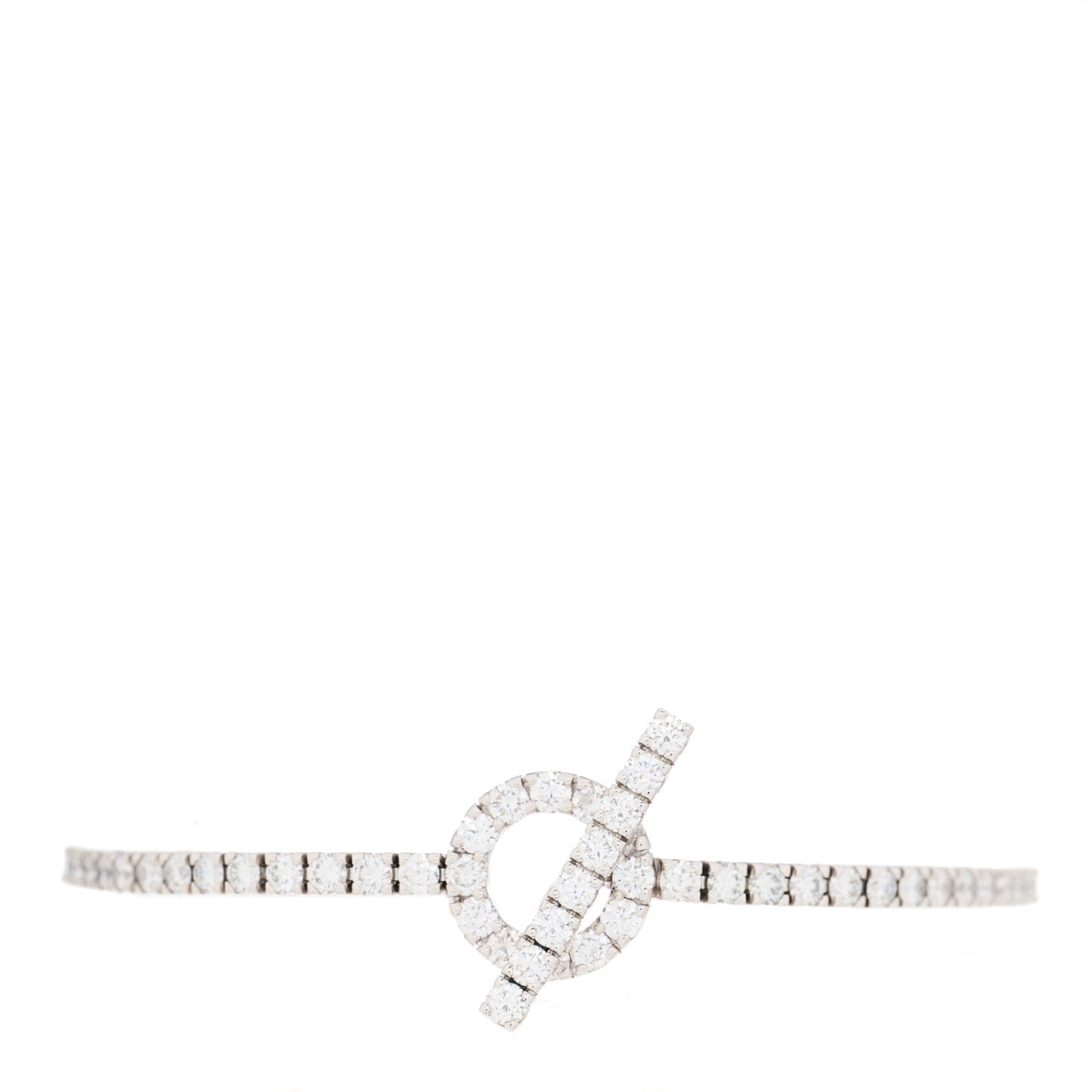 18K White Gold Diamond Finesse Link Bracelet XS