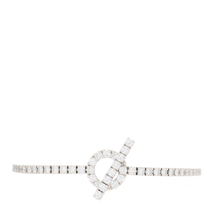 Hermes 18K White Gold Diamond Finesse Link Bracelet XS 1 of 3