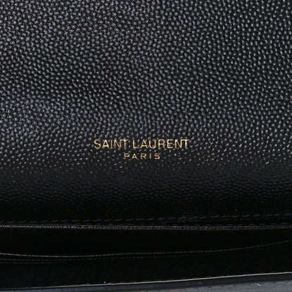 Saint Laurent Grain De Poudre Monogram Cassandra Chain Wallet Black 6 of 10