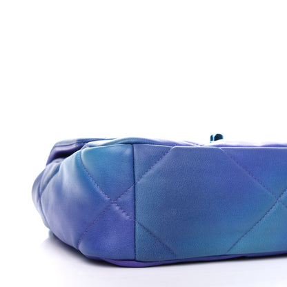 Chanel Tie Dye Calfskin Quilted Medium Chanel 19 Flap Blue Purple 8 of 10