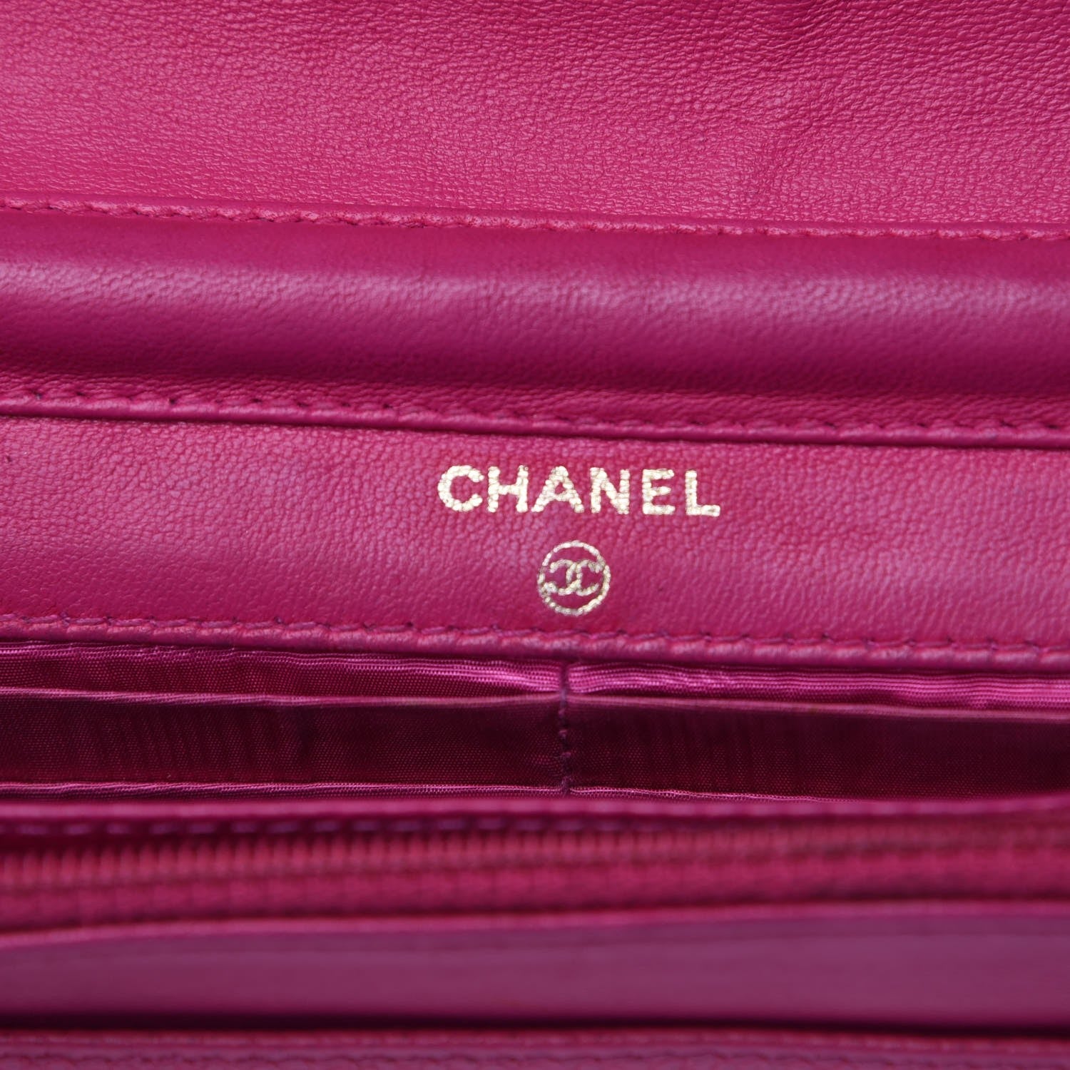 Chanel Caviar Timeless CC Wallet On Chain WOC Dark Pink 6 of 16