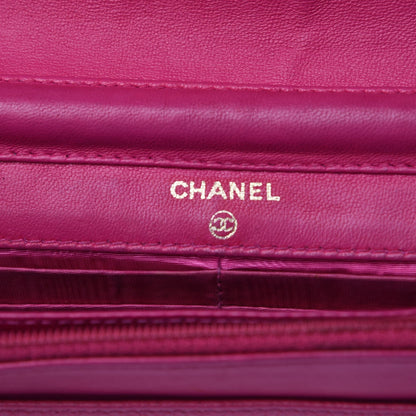 Chanel Caviar Timeless CC Wallet On Chain WOC Dark Pink 6 of 16