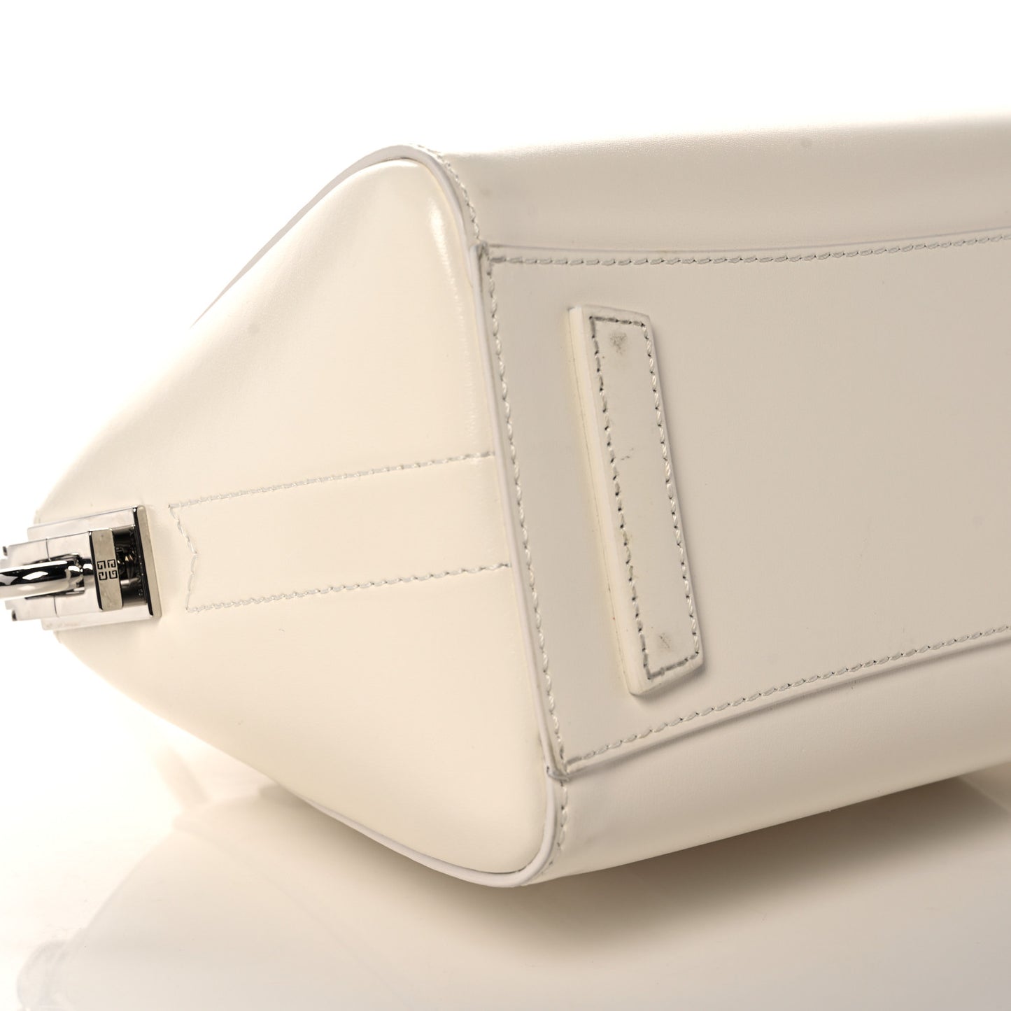 Box Calfskin Mini Lock Antigona Shoulder Bag White