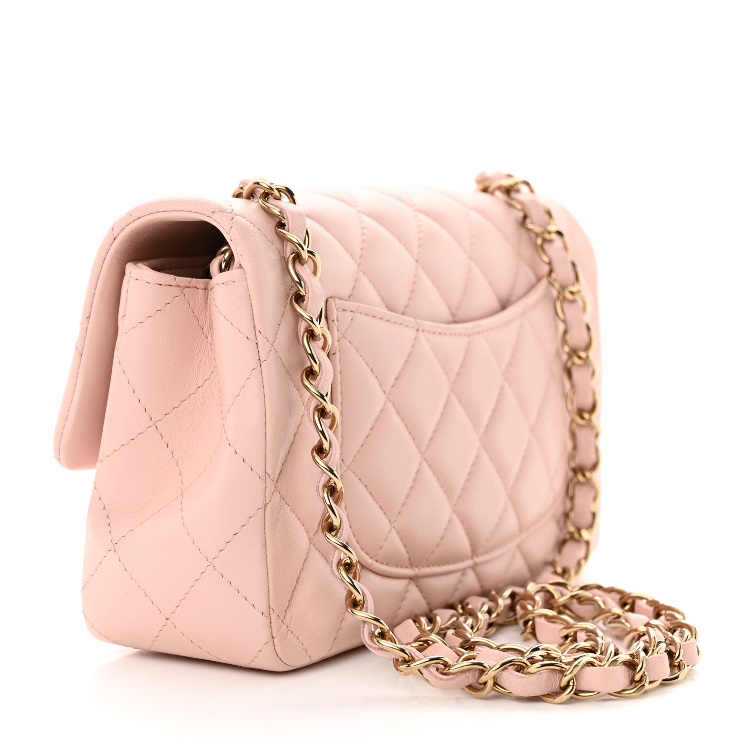 Chanel Lambskin Quilted Mini Rectangular Flap Light Pink 3 of 9