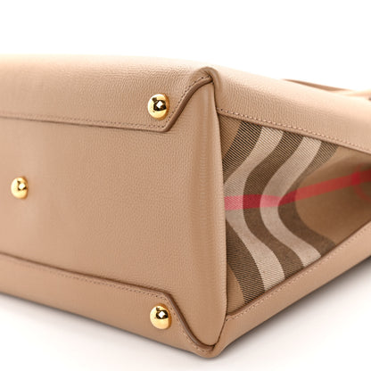 Burberry Derby Calfskin House Check Medium Banner Tote Camel 9 of 9