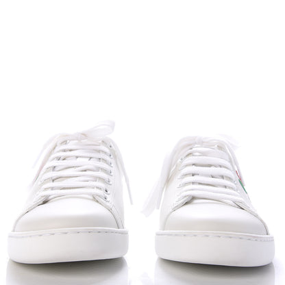 Gucci Calfskin Miro Soft Tennis Embroidered Womens Ace Sneakers 37.5 White Rio Blue 2 of 9