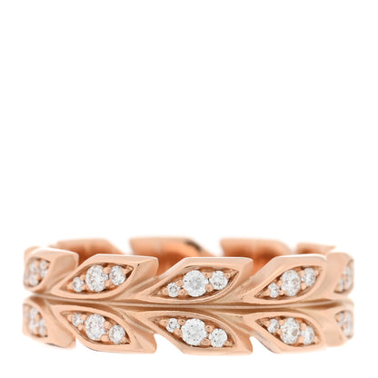 Tiffany 18K Rose Gold Diamond Victoria Vine Band Ring 54 7 1 of 5
