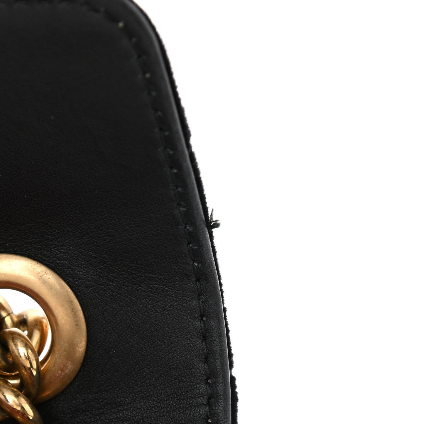 Velvet Matelasse Mini GG Marmont Shoulder Bag Black