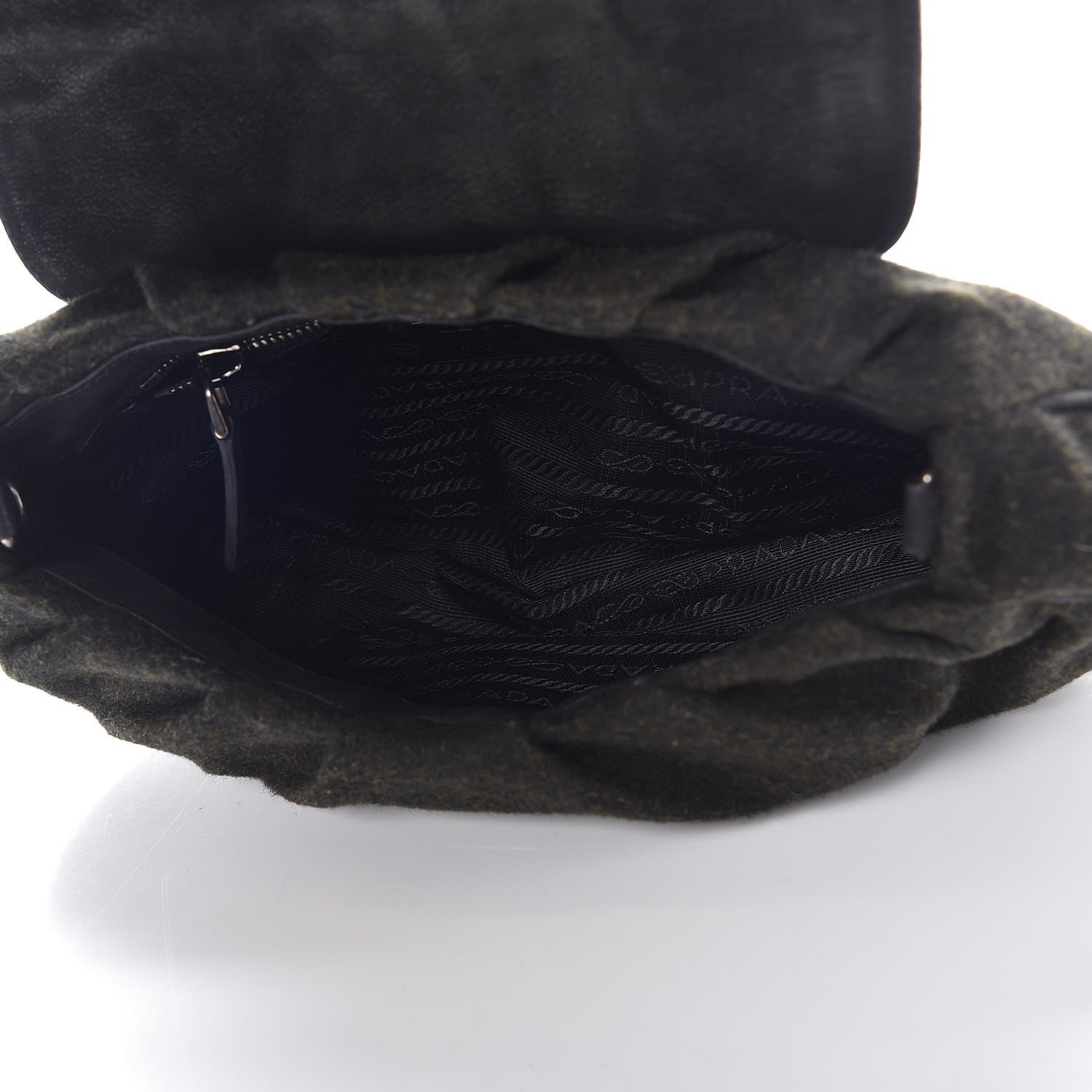 Prada Wool Crystal Clutch Black Militare 5 of 7
