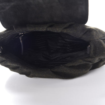 Prada Wool Crystal Clutch Black Militare 5 of 7