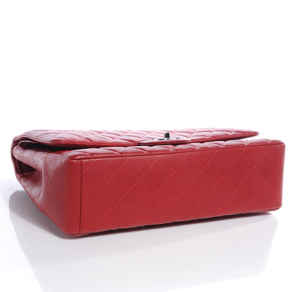 Chanel Caviar Quilted Maxi Double Flap Red 4 of 9