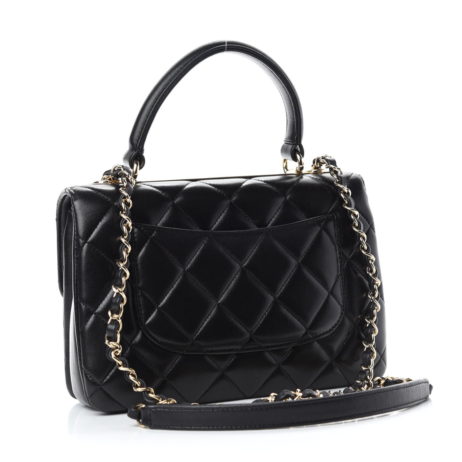 Chanel Lambskin Quilted Small Trendy CC Dual Handle Flap Bag Black 3 of 11