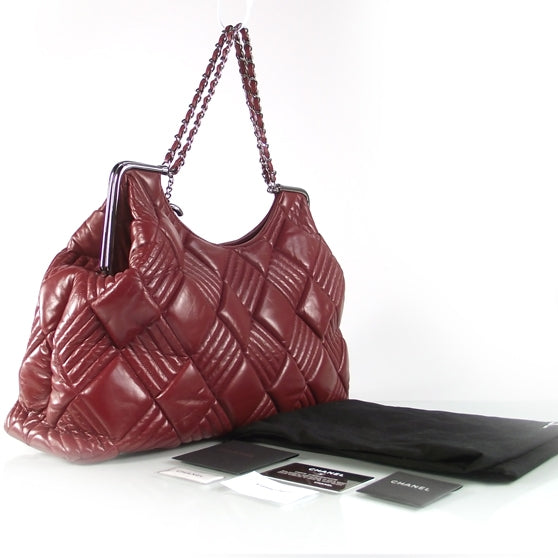 Lambskin Large In and Out Tote Red