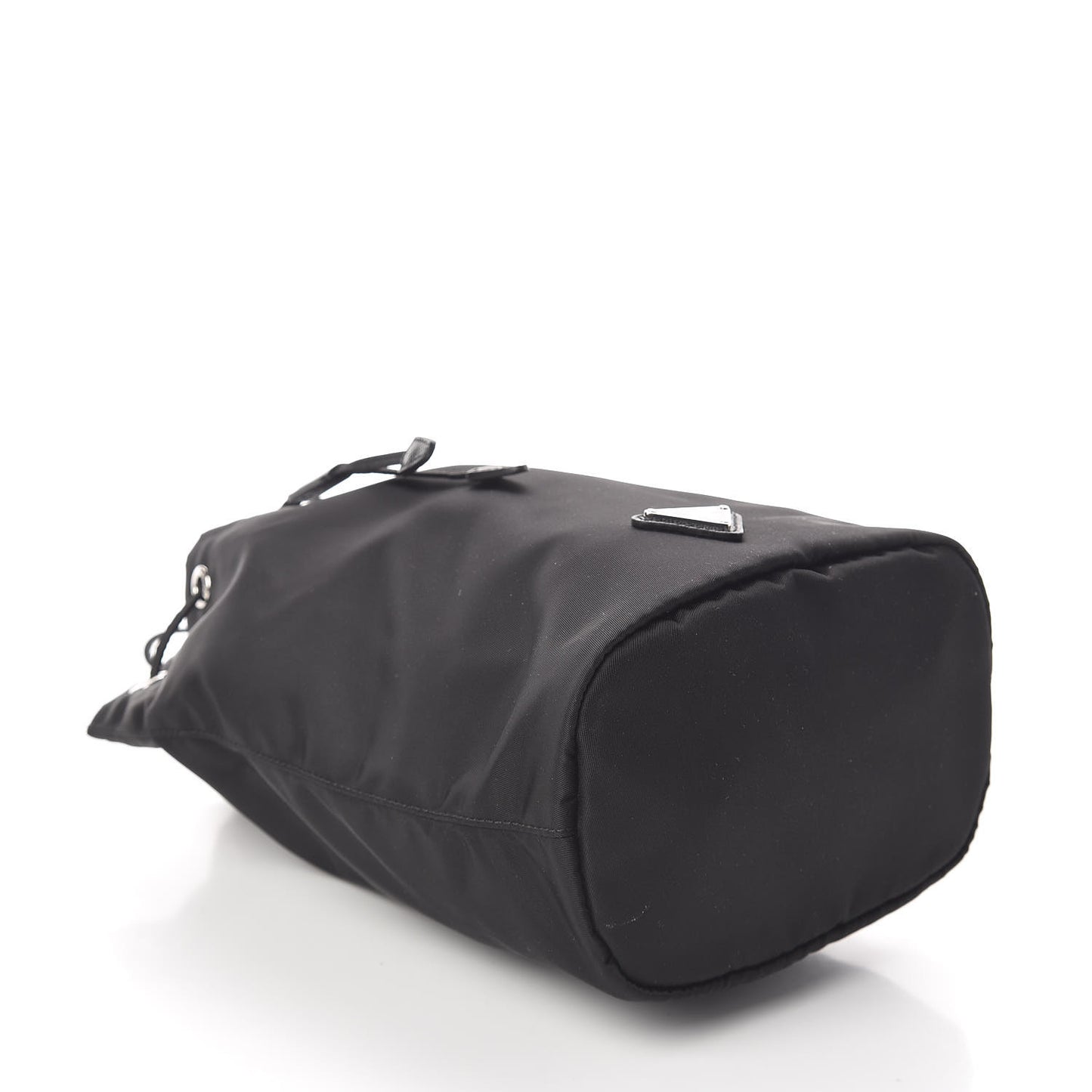 Saffiano Tessuto Nylon Vela Bucket Wristlet Black