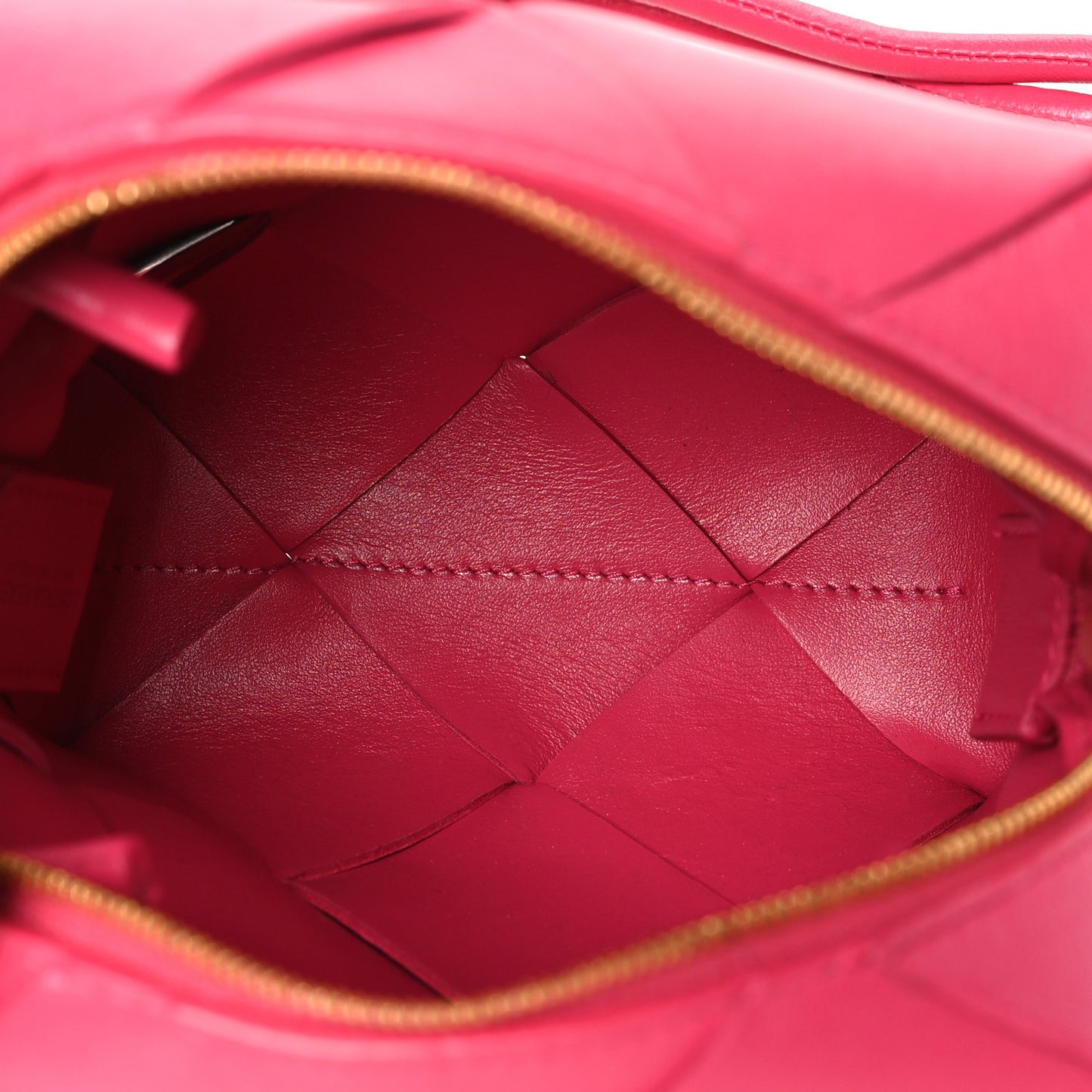 Lambskin Maxi Intrecciato Mini Cassette Camera Bag Cranberry
