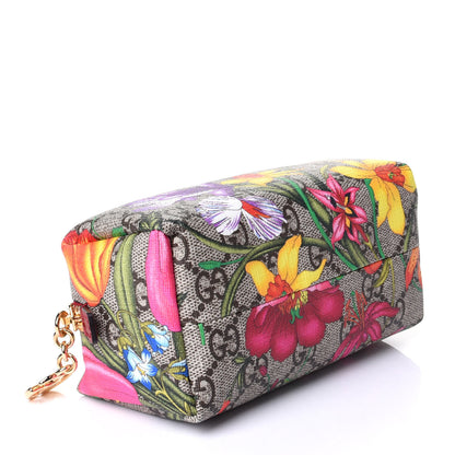 Gucci Soft GG Supreme Monogram Flora Calfskin Small Ophidia Cosmetic Case Beige Ebony Multicolor Rosso 3 of 5