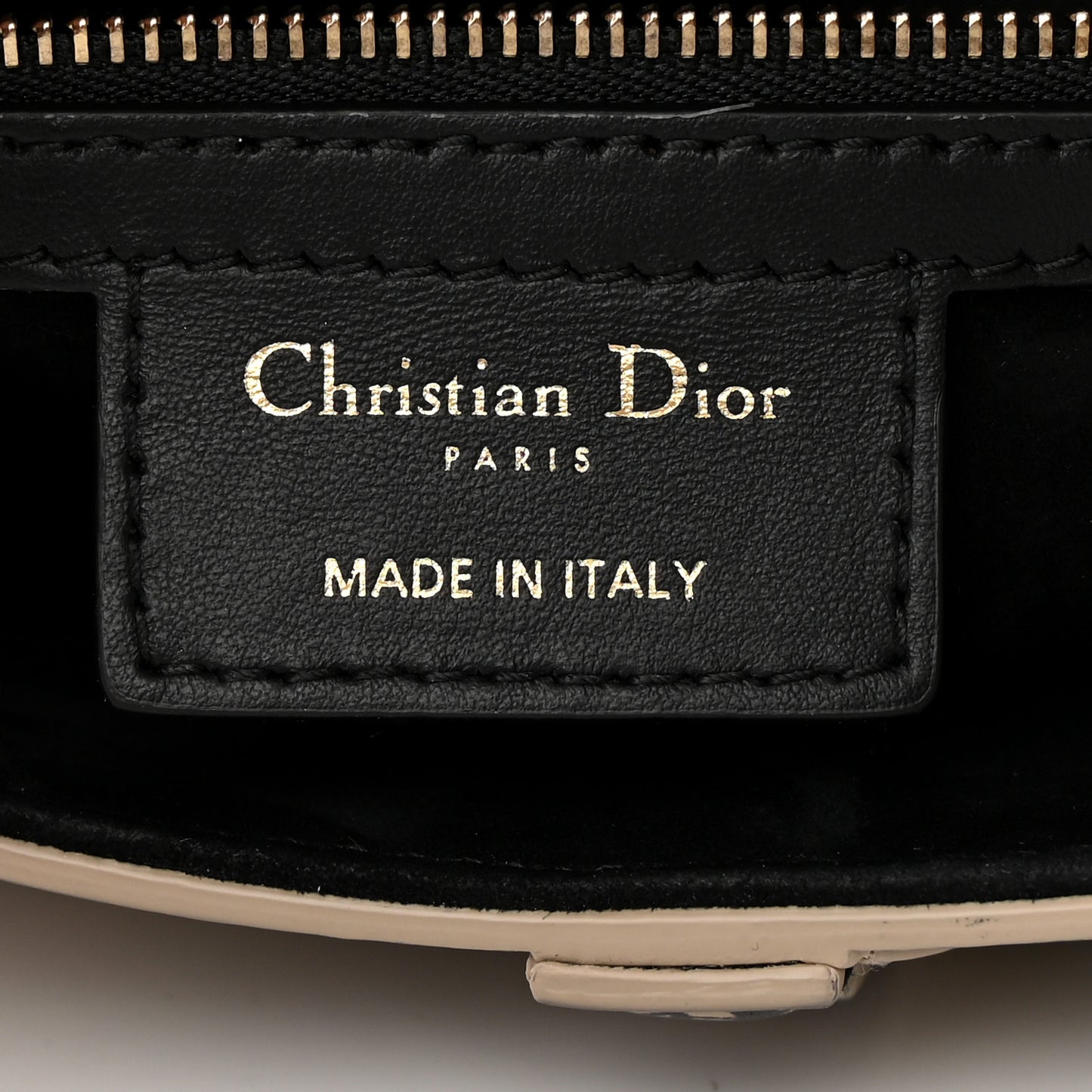 Calfskin Plan De Paris Printed Saddle Bag With Strap Beige Black