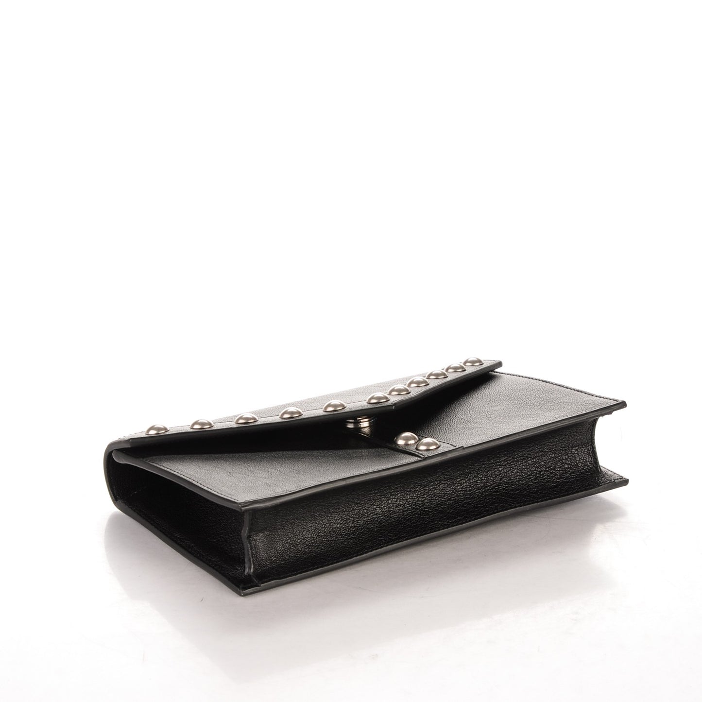 Calfskin Y Studs Clutch Black