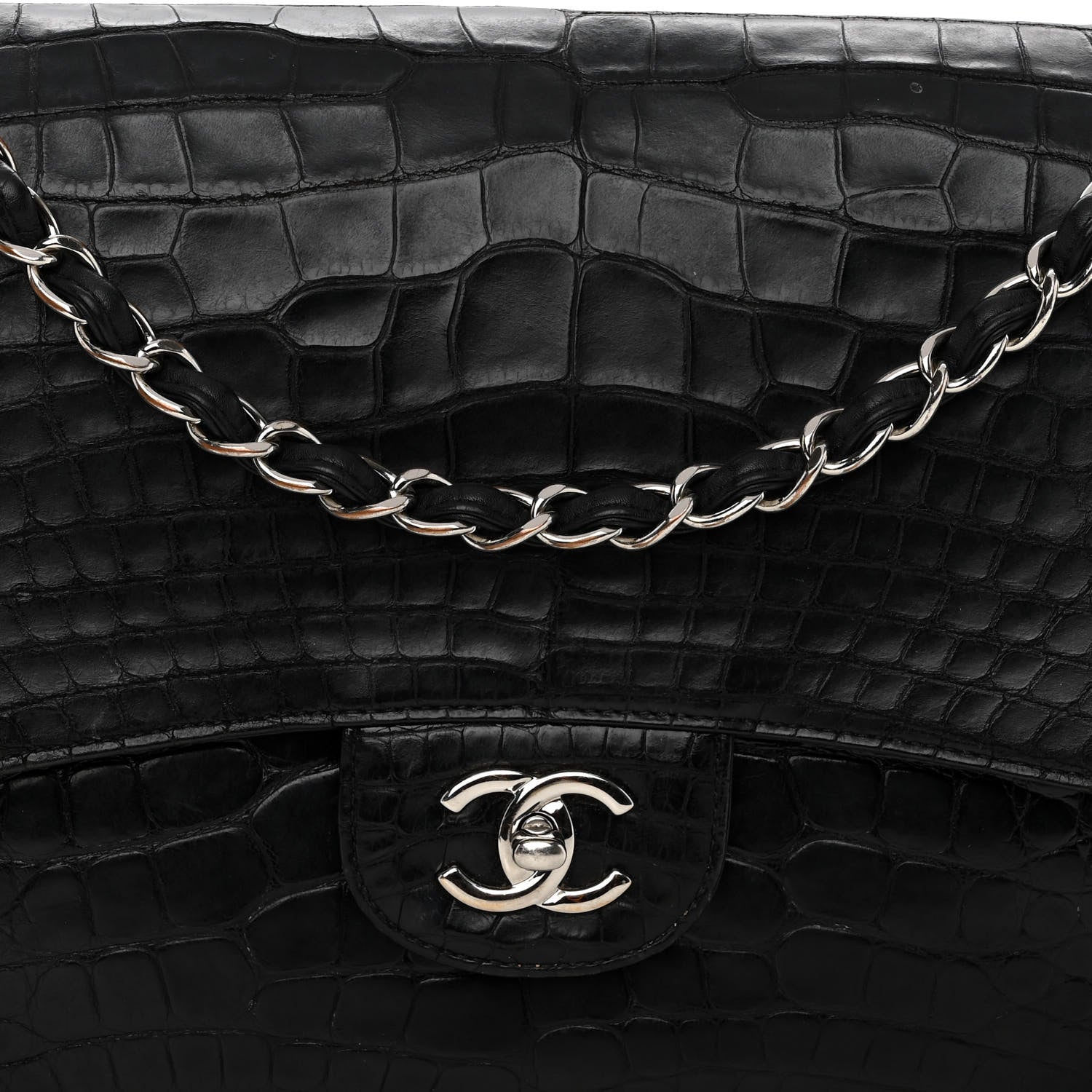 Chanel Alligator Jumbo Double Flap Black 1290091 – FASHIONPHILE
