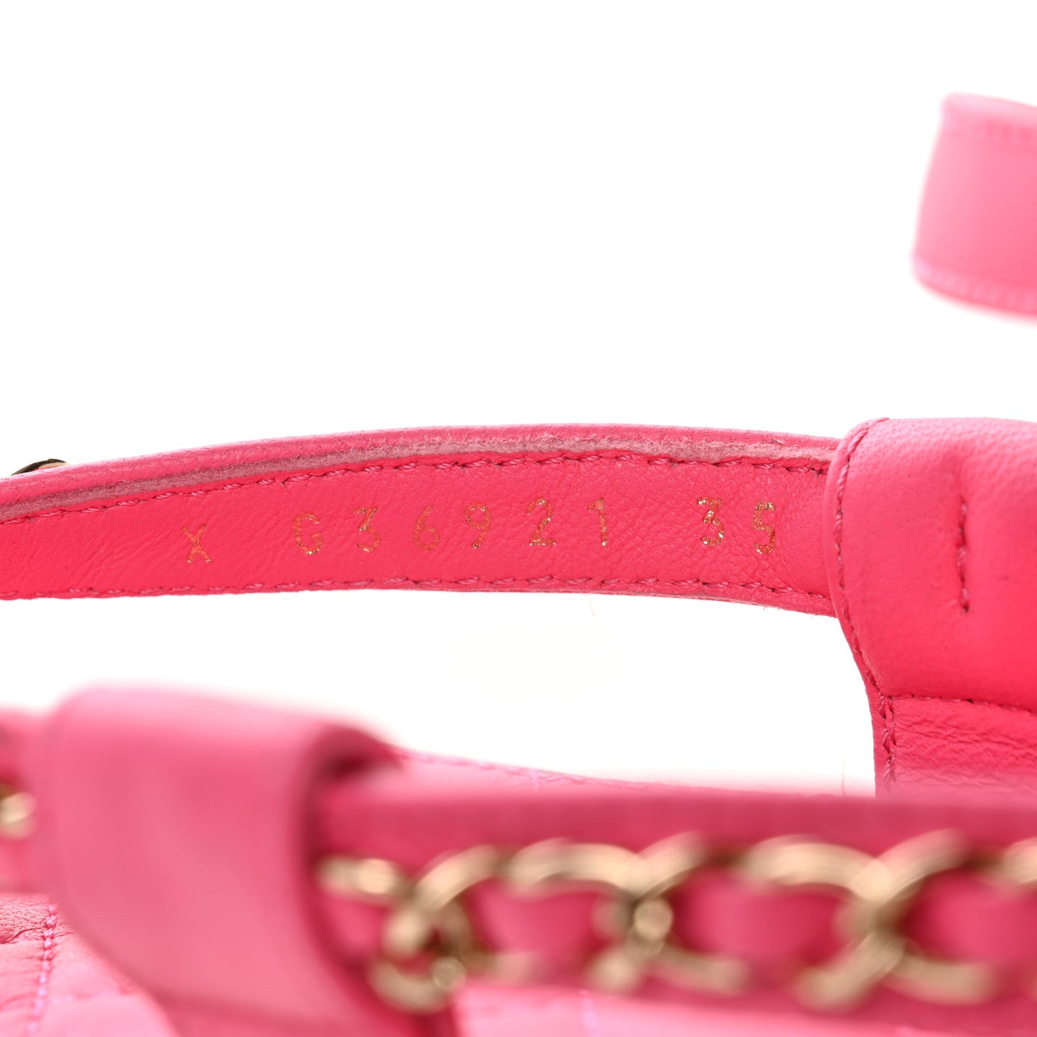 Chanel Lambskin Chain CC Thong Espadrille Sandals 35 Pink 8 of 11