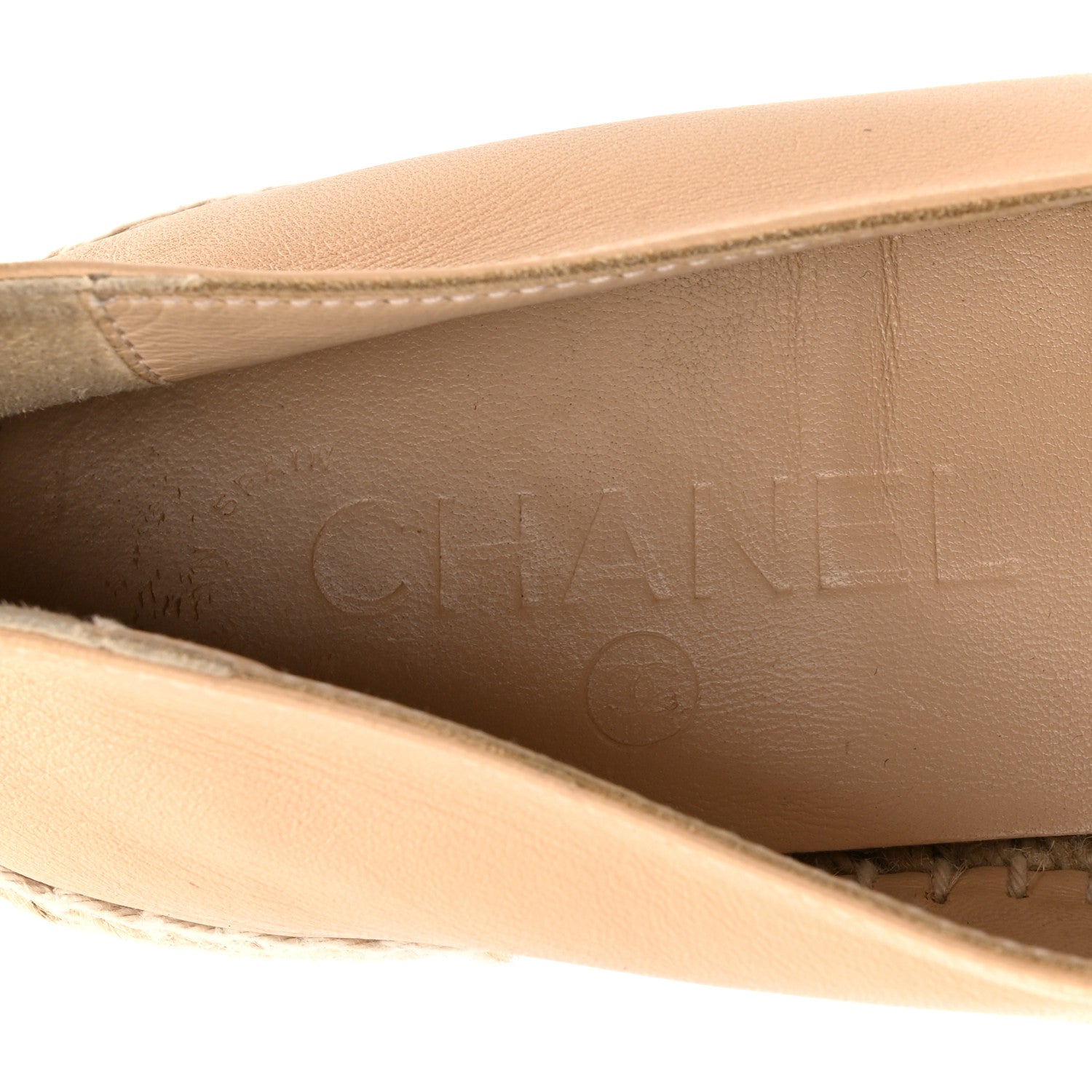 Chanel Lambskin CC Espadrilles 38 Beige Black 8 of 12
