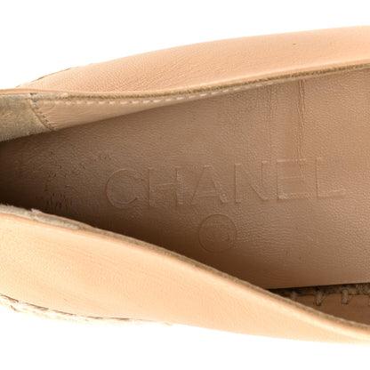 Chanel Lambskin CC Espadrilles 38 Beige Black 8 of 12