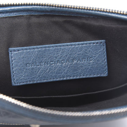 Balenciaga Agneau Arena Classic Silver Hardware Porte iPad Case Bleu Mineral 6 of 11