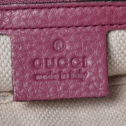 Gucci Pebbled Calfskin Medium Soho Chain Shoulder Bag Peonia Flower 8 of 13