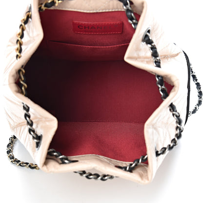 Chanel Aged Calfskin Quilted Small Gabrielle Backpack Beige Black 4 of 10