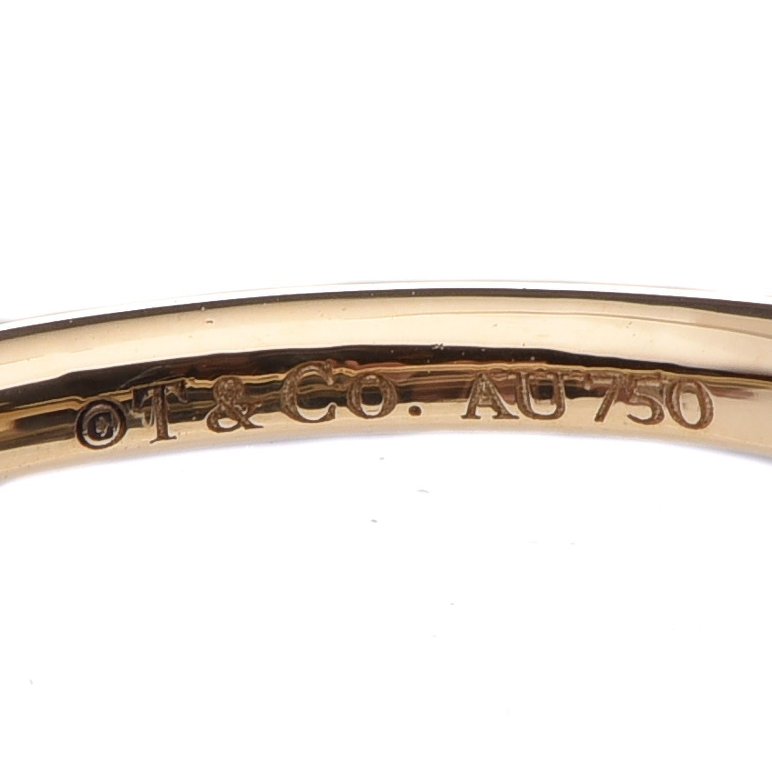 Tiffany 18K Yellow Gold Diamond T Wire Ring 49 5 4 of 5