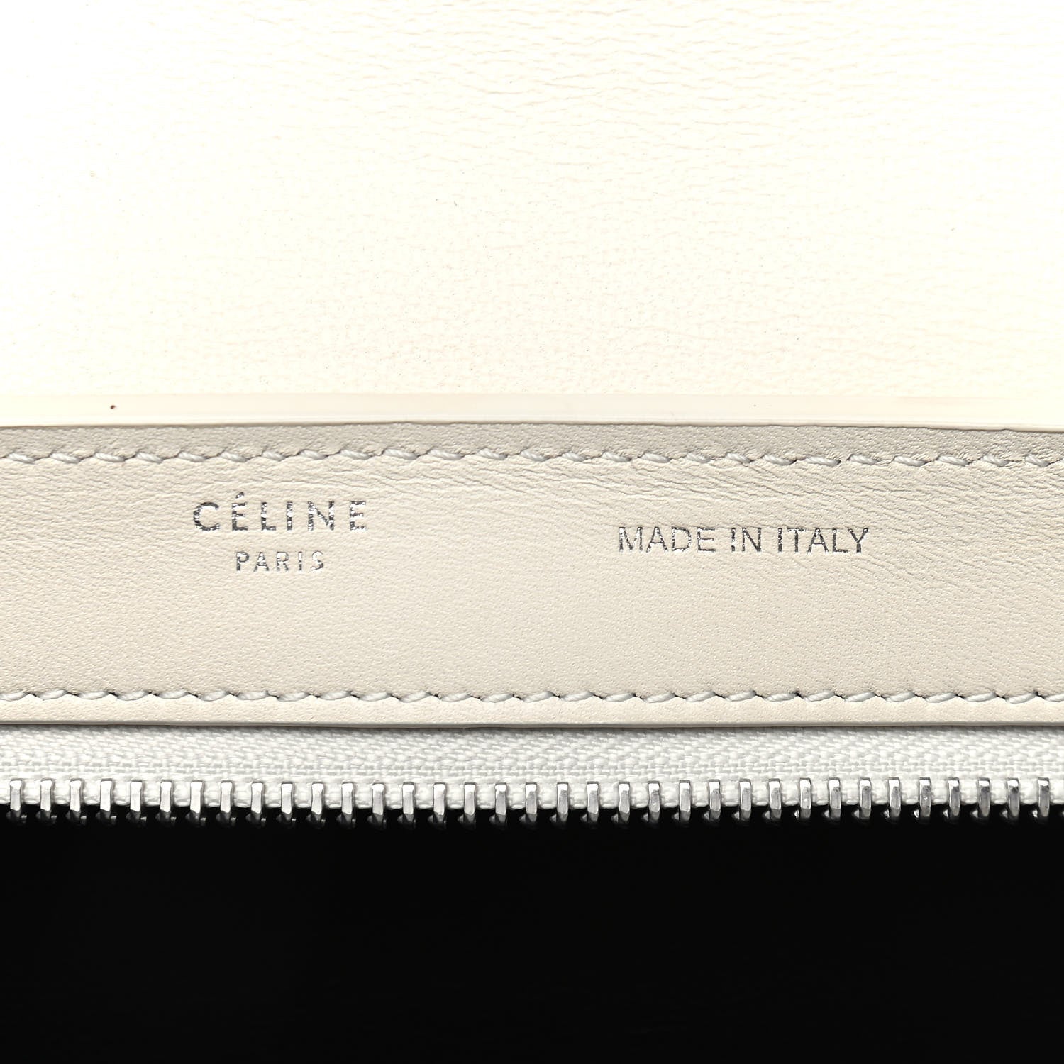 Celine Smooth Calfskin Small Trapeze White Black 6 of 8
