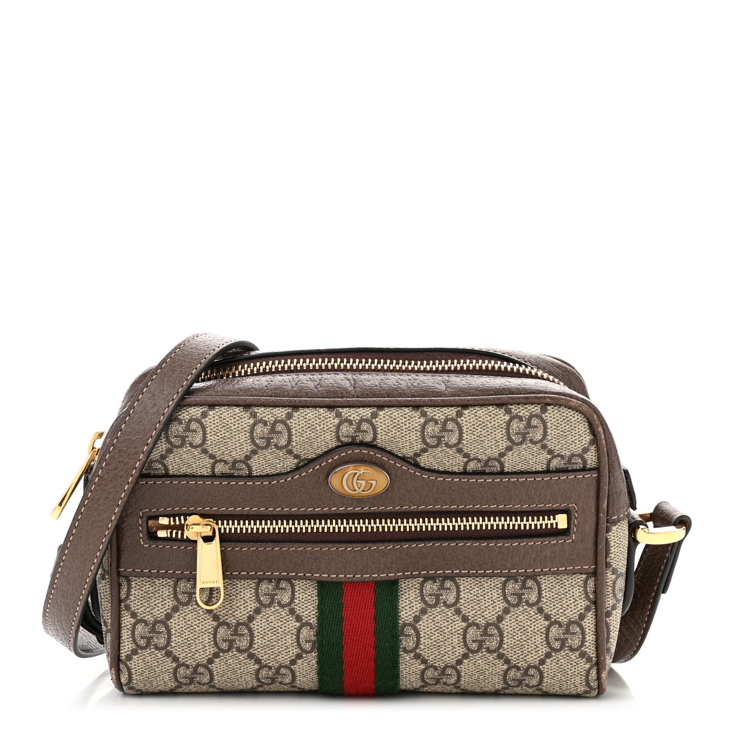 GG Supreme Monogram Web Mini Ophidia Shoulder Bag Brown